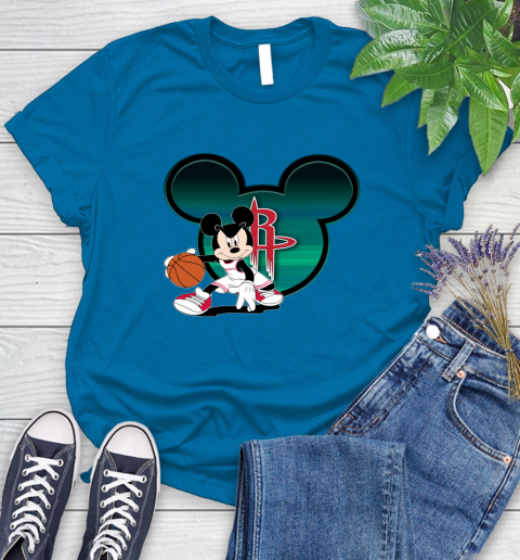 NBA Houston Rockets Mickey Mouse Disney Basketball Women's T-Shirt 7
