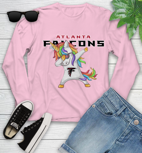 Atlanta Falcons NFL Football Funny Unicorn Dabbing Sports Youth Long Sleeve 10
