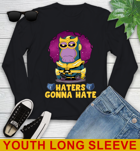 NBA Basketball Memphis Grizzlies Haters Gonna Hate Thanos Minion Marvel Shirt Youth Long Sleeve 2