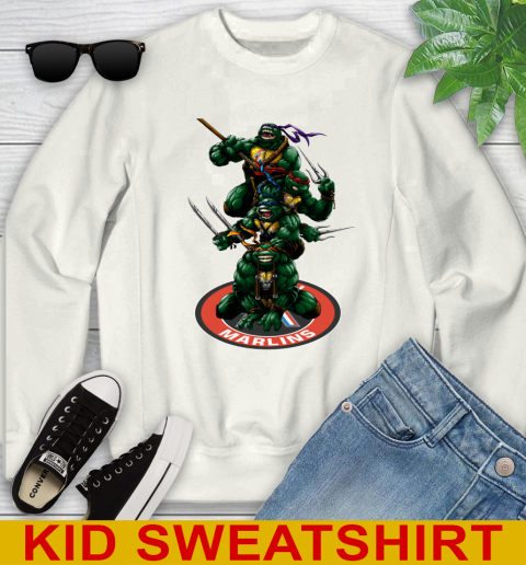 MLB Baseball Miami Marlins Teenage Mutant Ninja Turtles Shirt Youth Sweatshirt