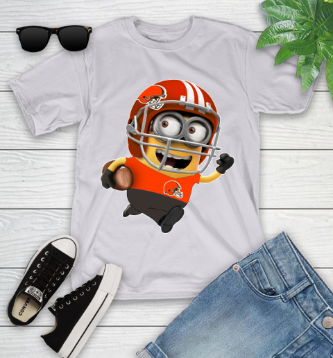 NFL Cleveland Browns Minions Disney Football Sports Youth T-Shirt 4