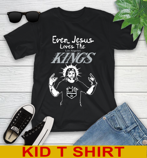 Los Angeles Kings NHL Hockey Even Jesus Loves The Kings Shirt Youth T-Shirt