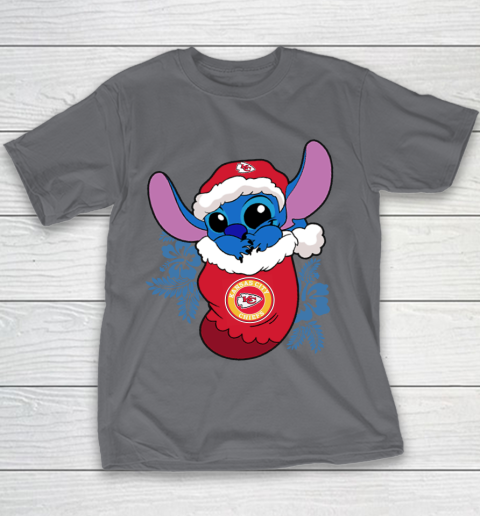 Kansas City Chiefs Christmas Stitch In The Sock Funny Disney NFL Youth T-Shirt 7