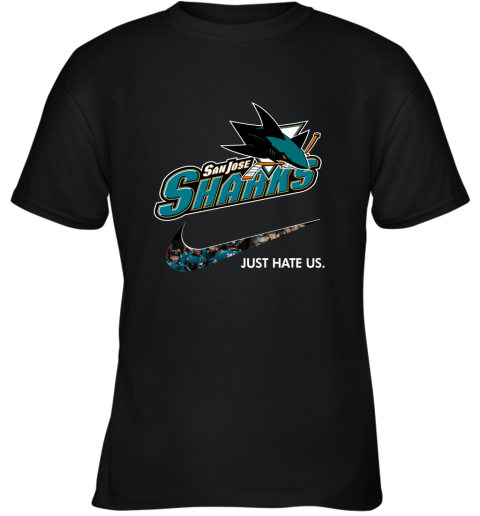 NHL Team San Jose Shark x Nike Just Hate Us Hockey Youth T-Shirt