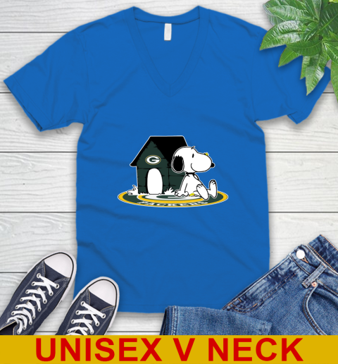 NFL Football Green Bay Packers Snoopy The Peanuts Movie Shirt V-Neck T-Shirt 6
