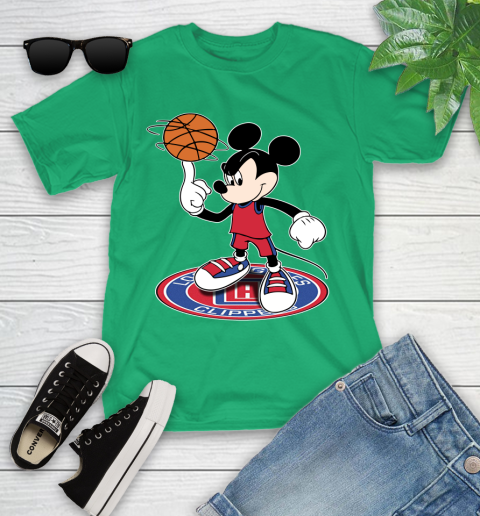 NBA Basketball LA Clippers Cheerful Mickey Disney Shirt Youth T-Shirt 6