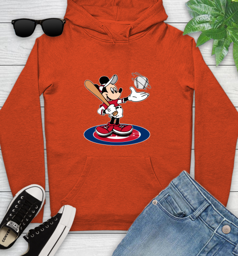 MLB Baseball Chicago Cubs Cheerful Mickey Disney Shirt Youth Hoodie 5
