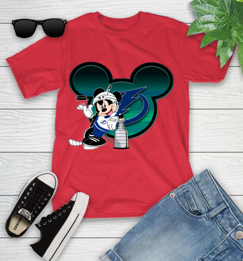 NHL Tampa Bay Lightning Stanley Cup Mickey Mouse Disney Hockey T Shirt Youth T-Shirt 10