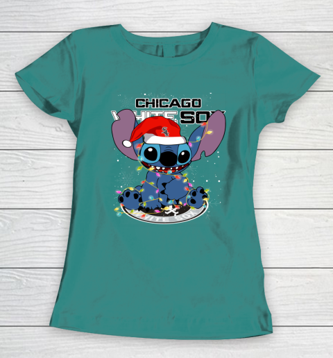 Chicago White Sox MLB noel stitch Baseball Christmas Women's T-Shirt 10
