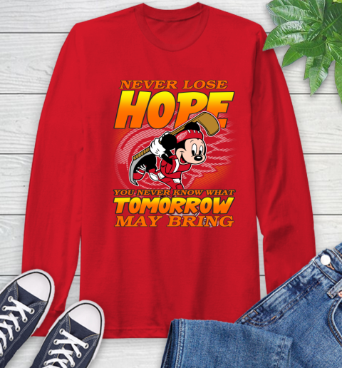 Detroit Red Wings NHL Hockey ootball Mickey Disney Never Lose Hope Long Sleeve T-Shirt 11