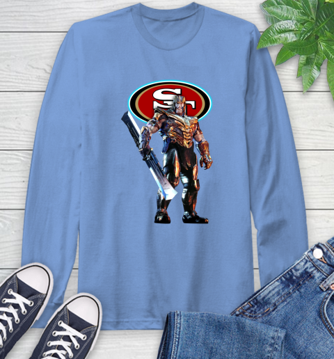 NFL Thanos Gauntlet Avengers Endgame Football San Francisco 49ers Long Sleeve T-Shirt 11