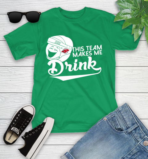 New Jersey Devils NHL Hockey This Team Makes Me Drink Adoring Fan Youth T-Shirt 8