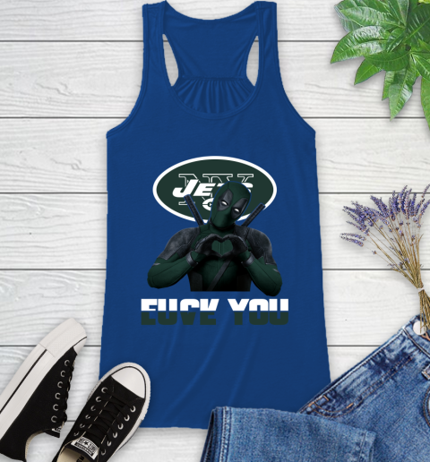 NHL New York Jets Deadpool Love You Fuck You Football Sports Racerback Tank 8