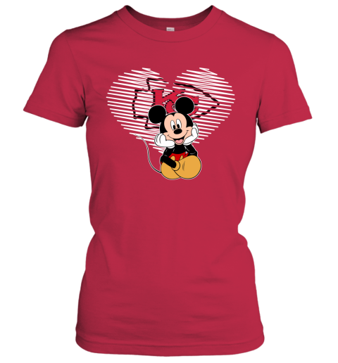 NFL Kansas City Chiefs The Heart Mickey Mouse Disney Football T Shirt Q33NZtXGEPV ladies t shirt 20 95 151514 front red