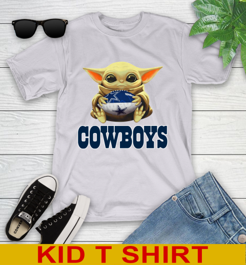 NFL Football Dallas Cowboys Baby Yoda Star Wars Shirt Youth T-Shirt 5