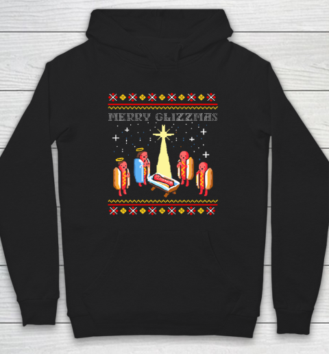 Merry Glizzmas Tacky Funny Merry Christmas Hot Dogs Hoodie