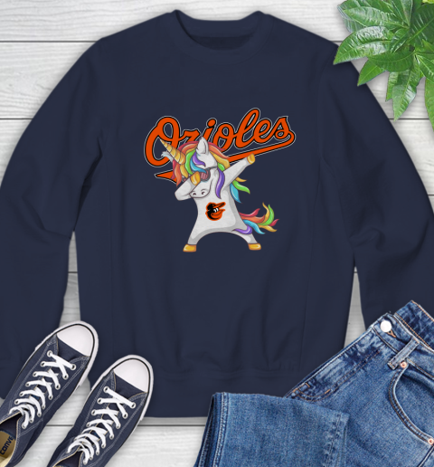 Baltimore Orioles MLB Baseball Funny Unicorn Dabbing Sports Sweatshirt 3