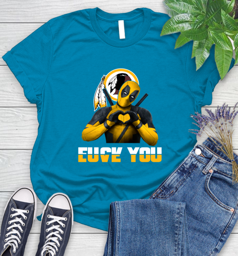 NHL Washington Redskins Deadpool Love You Fuck You Football Sports Women's T-Shirt 10