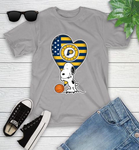 Indiana Pacers NBA Basketball The Peanuts Movie Adorable Snoopy Youth T-Shirt 4
