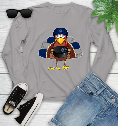 Vancouver Canucks Turkey Thanksgiving Day Youth Long Sleeve 5