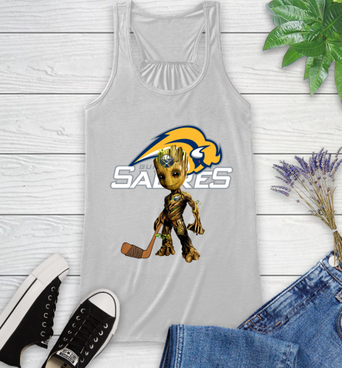 Buffalo Sabres NHL Hockey Groot Marvel Guardians Of The Galaxy Racerback Tank