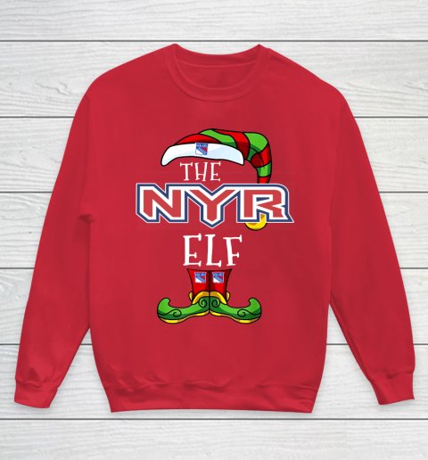 New York Rangers Christmas ELF Funny NHL Youth Sweatshirt 7