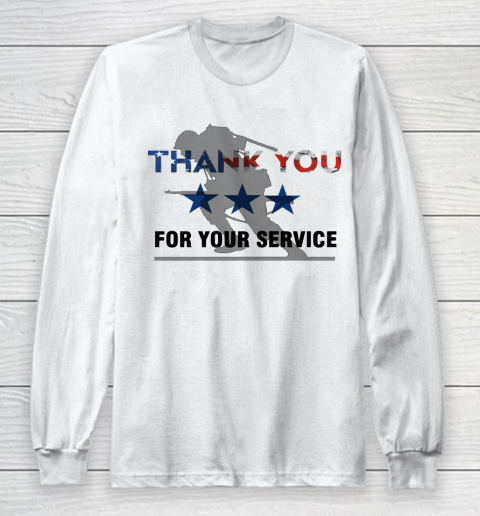 Veteran Shirt Memorial Day Thank You For Your Service Long Sleeve T-Shirt