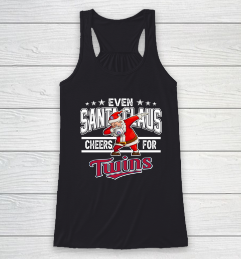 Minnesota Twins Even Santa Claus Cheers For Christmas MLB Racerback Tank