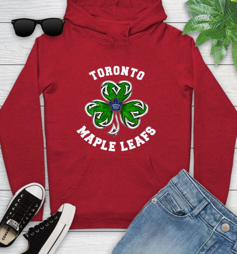 NHL Toronto Maple Leafs Three Leaf Clover St Patrick's Day Hockey Sports Youth Hoodie 12