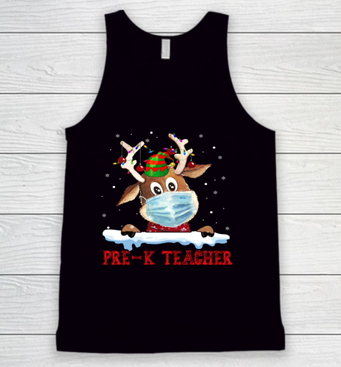 Merry Christmas Pre K Teacher Reindeer Tank Top