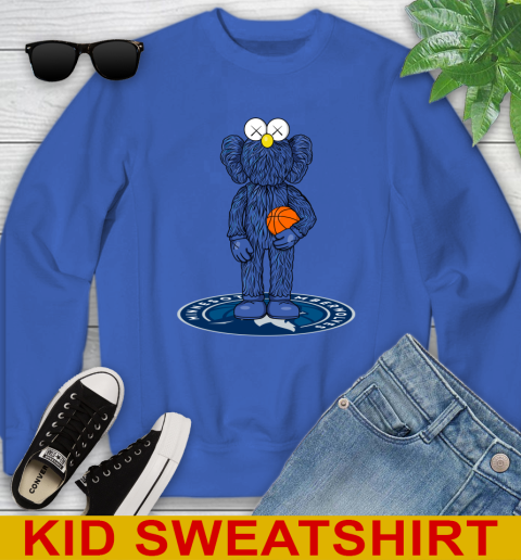 NBA Basketball Minnesota Timberwolves Kaws Bff Blue Figure Shirt Youth Sweatshirt 7