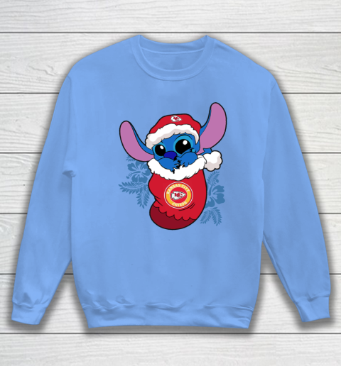 Kansas City Chiefs Christmas Stitch In The Sock Funny Disney NFL Sweatshirt 9