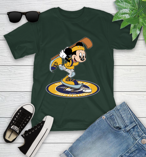 NHL Hockey Nashville Predators Cheerful Mickey Disney Shirt Youth T-Shirt 5