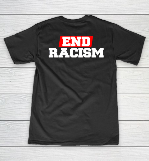 NFL End Racism Print In Front And Back V-Neck T-Shirt 9