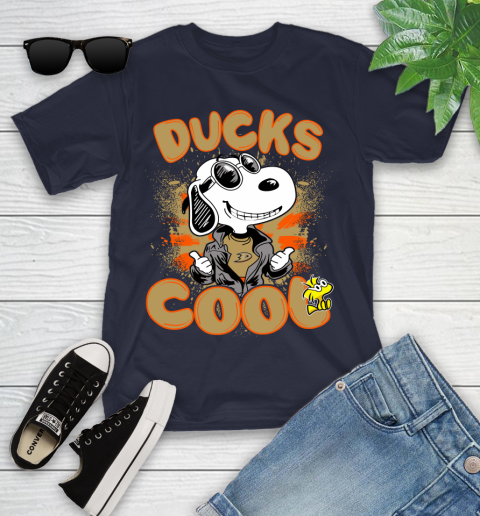 NHL Hockey Anaheim Ducks Cool Snoopy Shirt Youth T-Shirt 2