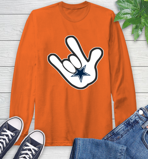 Dallas Cowboys NFL Football Mickey Rock Hand Disney Long Sleeve T-Shirt 5