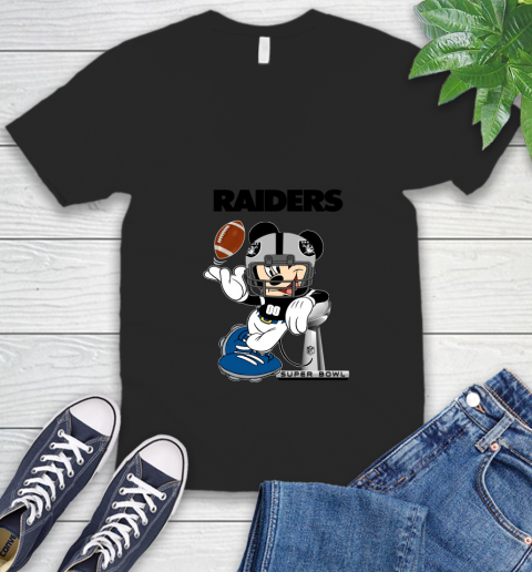 NFL Oakland Raiders Mickey Mouse Disney Super Bowl Football T Shirt V-Neck T-Shirt 2