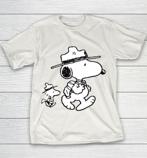 Funny Snoopy Woodstock Camping Youth T-Shirt