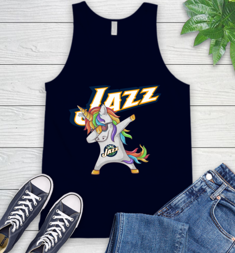 Utah Jazz NBA Basketball Funny Unicorn Dabbing Sports Tank Top 3