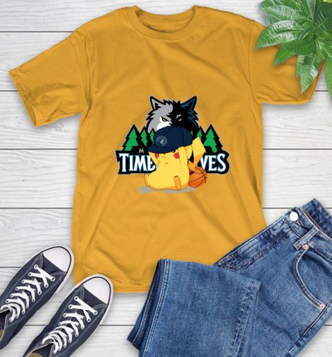 NBA Pikachu Basketball Sports Minnesota Timberwolves T-Shirt 3