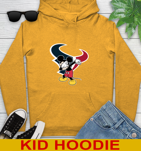 Houston Texans NFL Football Dabbing Mickey Disney Sports Youth Hoodie 3