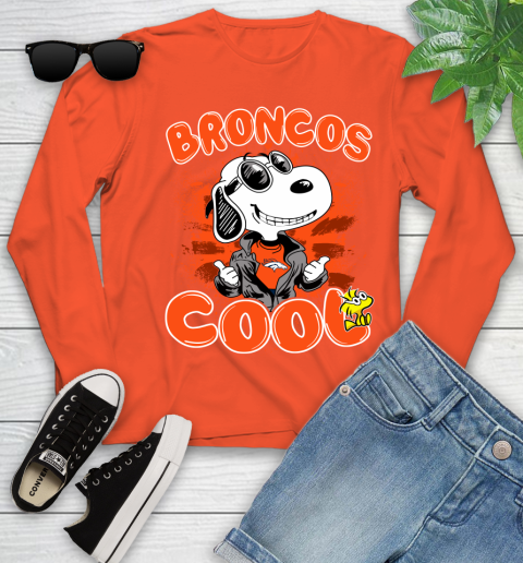 NFL Football Denver Broncos Cool Snoopy Shirt Youth Long Sleeve 3