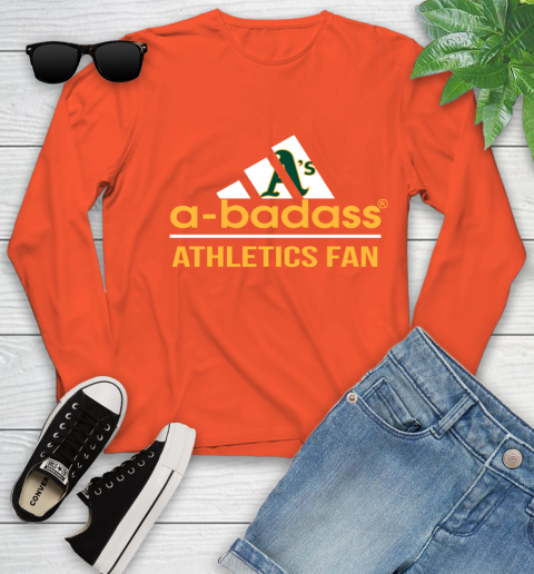 MLB A Badass Oakland Athletics Fan Adidas Baseball Sports Youth Long Sleeve 3