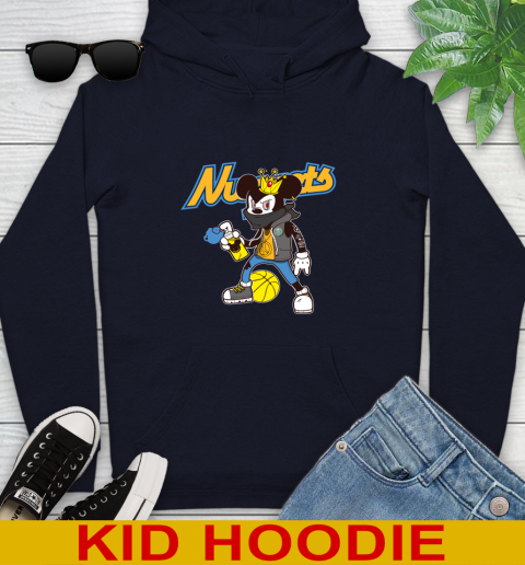 Denver Nuggets NBA Basketball Mickey Peace Sign Sports Youth Hoodie - Image 5