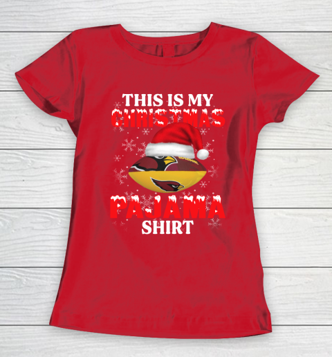 Arizona Cardinals This Is My Christmas Pajama Shirt NFL Women's T-Shirt 9