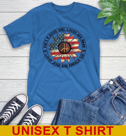America sunflower she's a good girl loves her mama shirt 8