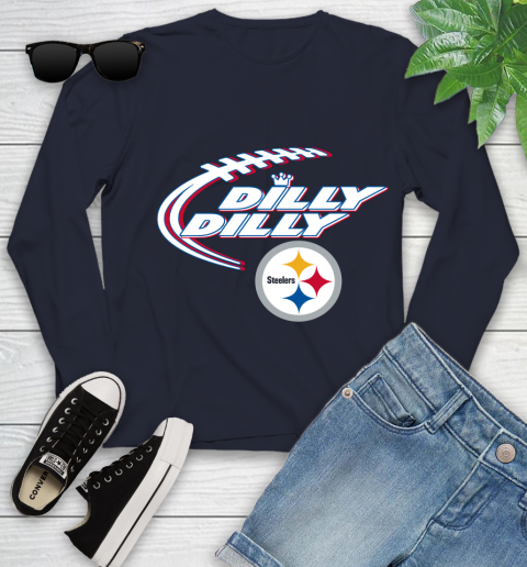 NFL Pittsburgh Steelers Dilly Dilly Football Sports Youth Long Sleeve 3