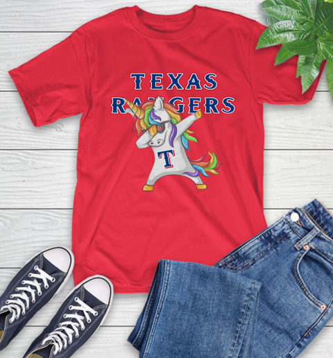 Texas Rangers MLB Baseball Funny Unicorn Dabbing Sports T-Shirt 10