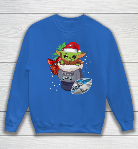 Philadelphia Eagles Christmas Baby Yoda Star Wars Funny Happy NFL Sweatshirt 7