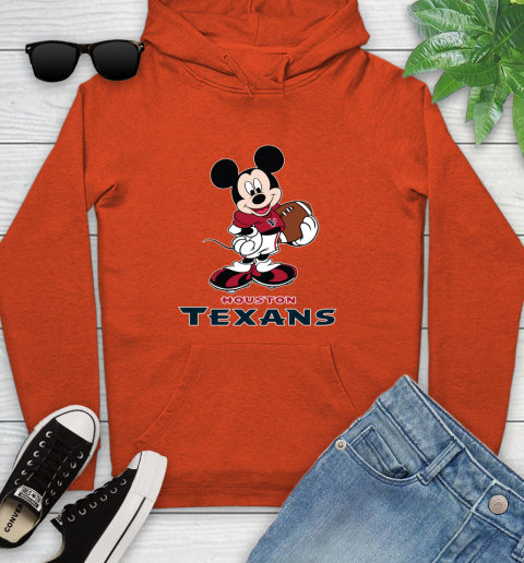 NFL Football Houston Texans Cheerful Mickey Mouse Shirt Youth Hoodie 5
